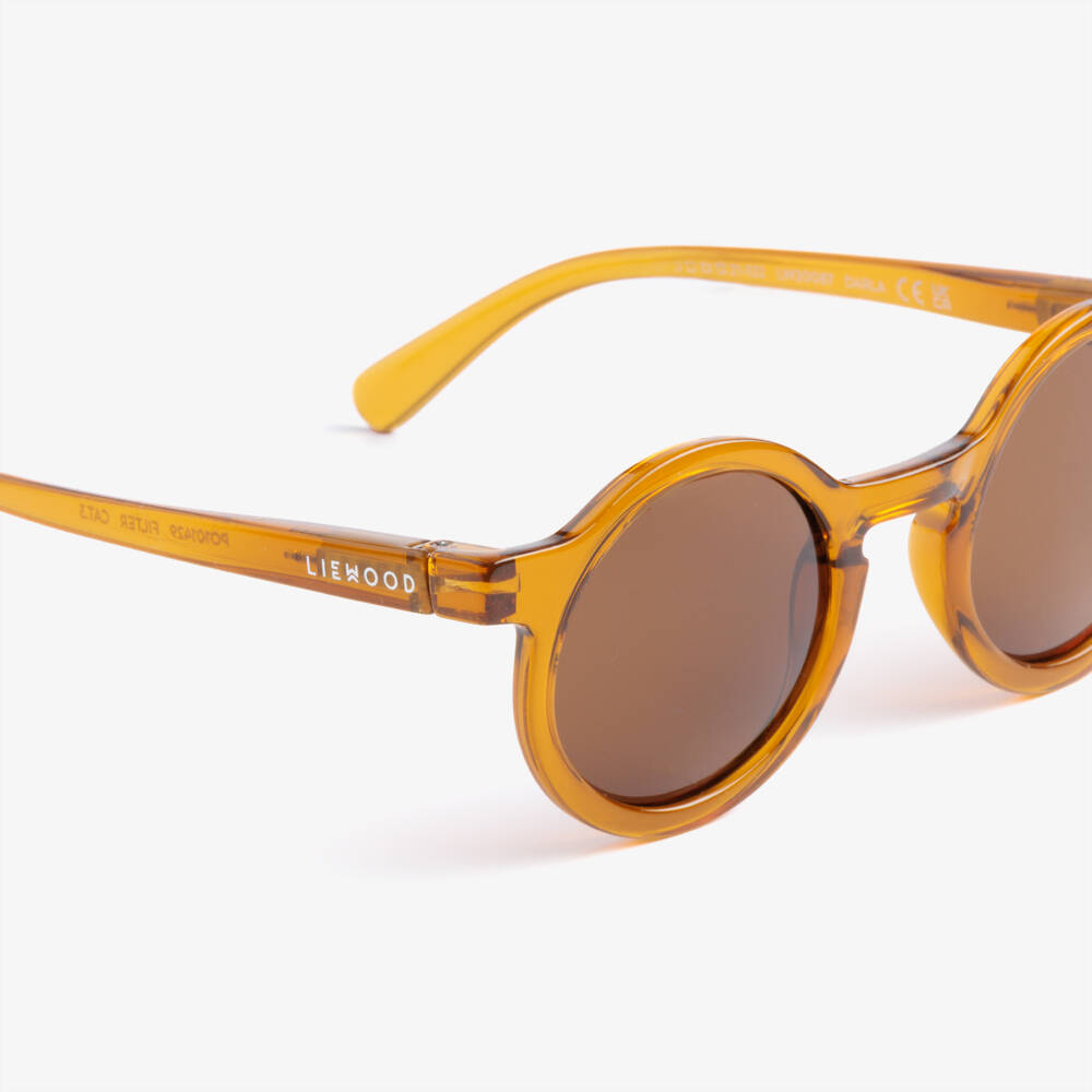 Liewood-Dark Mustard Yellow Round Sunglasses | Childrensalon