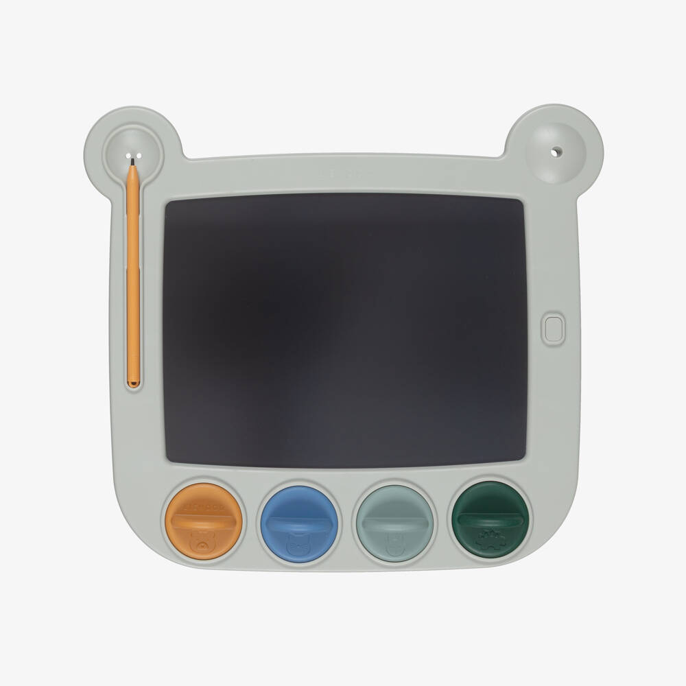 Liewood-Dove Blue LCD Magic Drawing Board with Animal Stamps (29cm) | Childrensalon