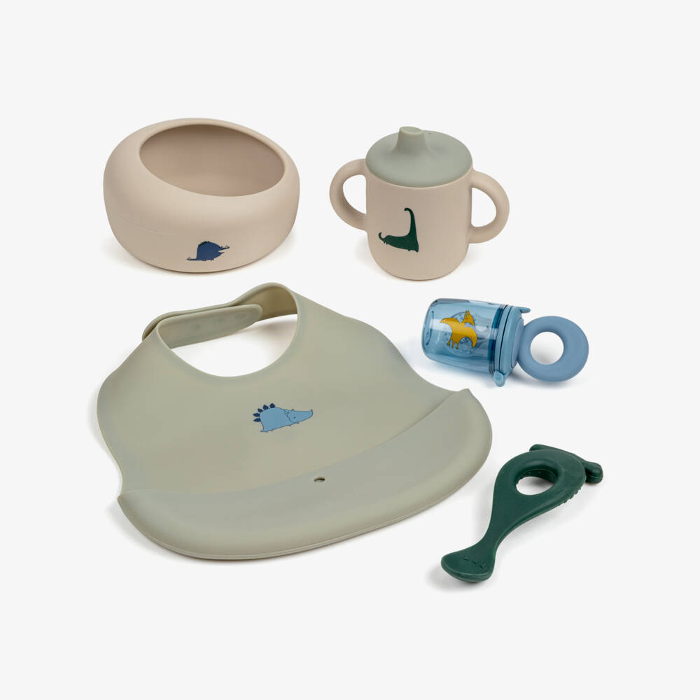Liewood-Dove Blue Silicone Baby Mealtime Set | Childrensalon