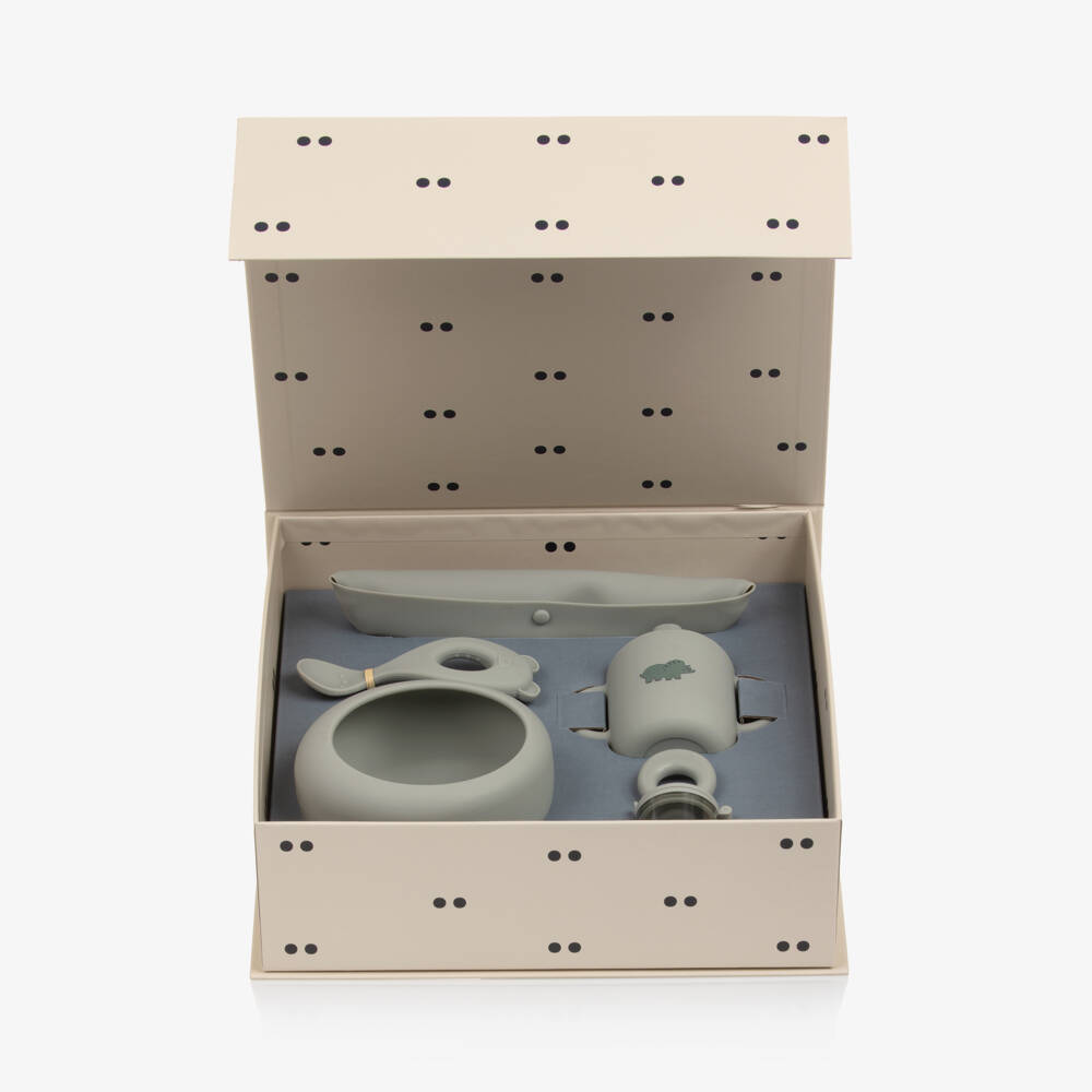 Liewood-Dove Blue Silicone Mealtime Set (5 Pieces) | Childrensalon