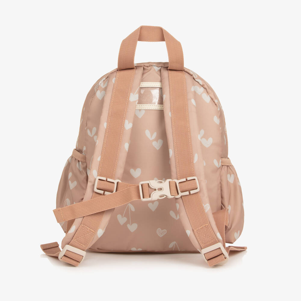 Liewood-Dusky Pink Heart Print Backpack (27cm) | Childrensalon