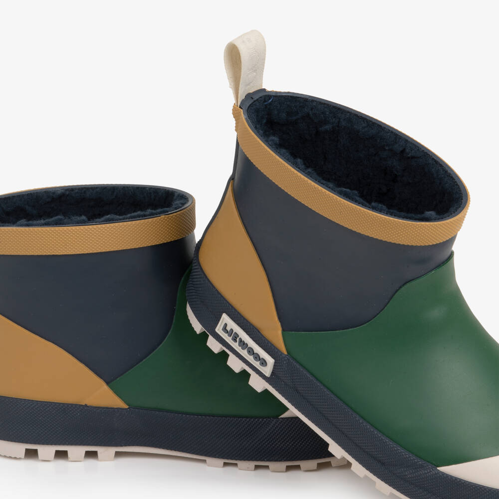 Liewood-Girls Blue & Green Jesse Thermo Rainboots | Childrensalon