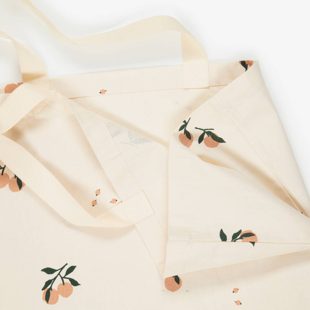 Liewood-Girls Ivory Organic Cotton Peach Print Tote Bag (54cm) | Childrensalon
