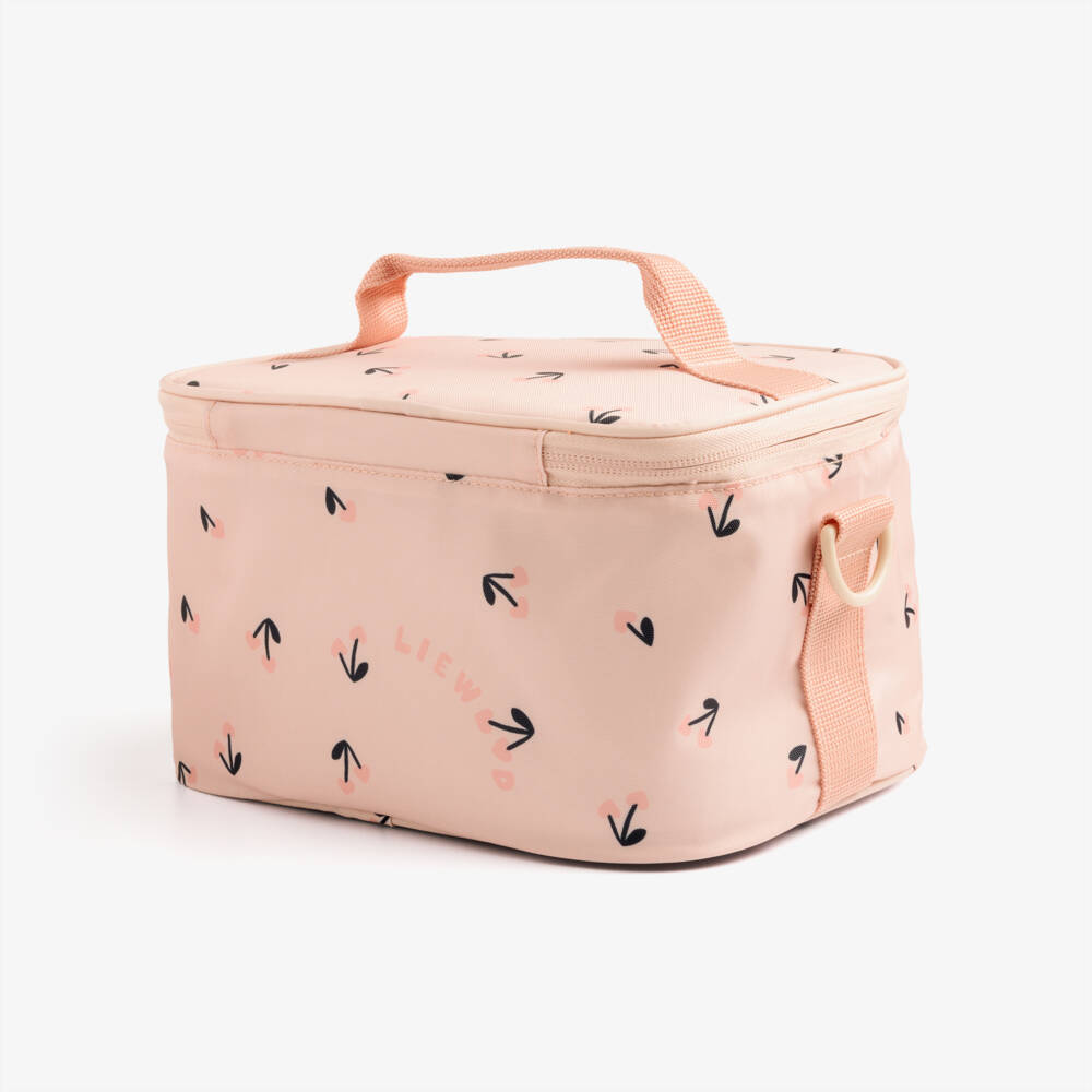 Liewood-Girls Pale Pink Cherry Print Lunch Bag (22cm) | Childrensalon