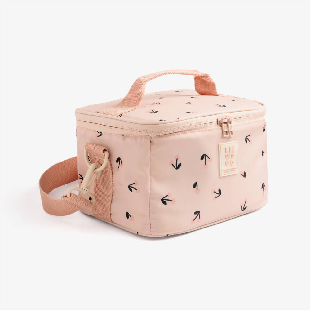 Liewood-Girls Pale Pink Cherry Print Lunch Bag (22cm) | Childrensalon