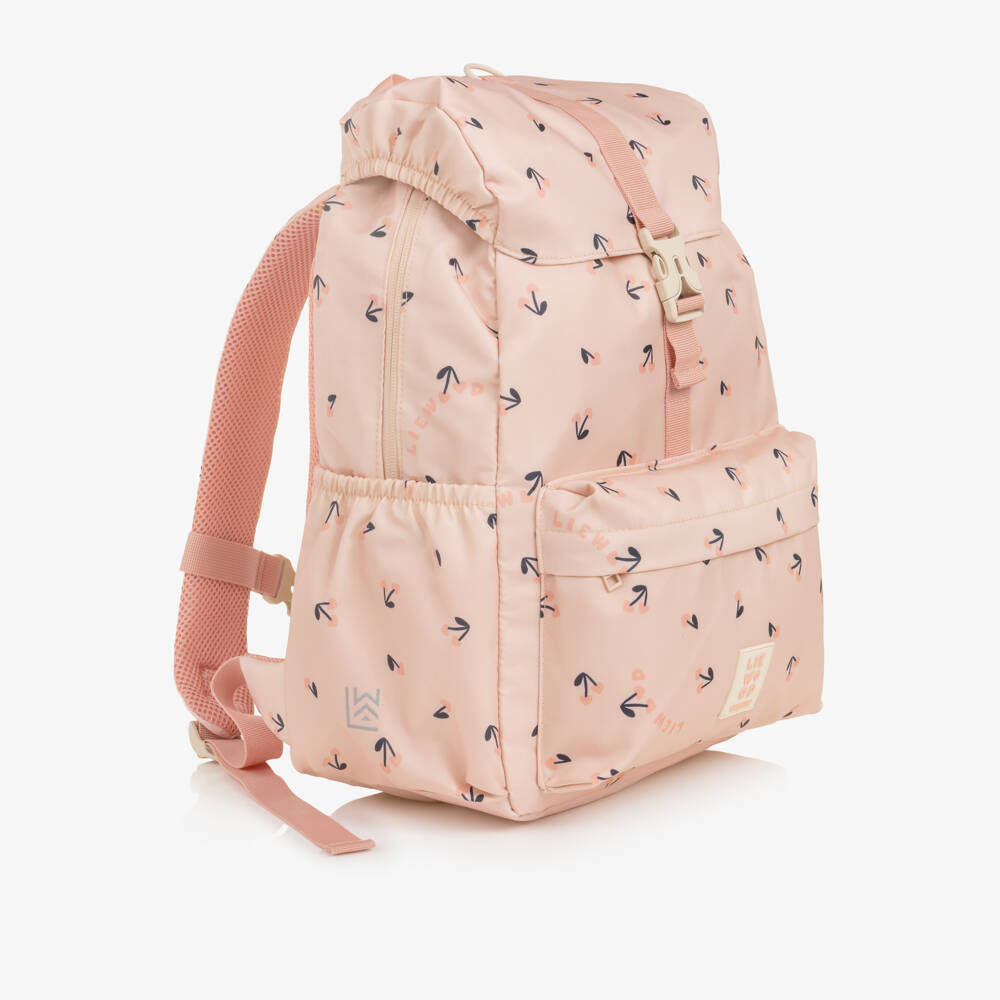 Liewood-Girls Pink Backpack with Cherry Print (36cm) | Childrensalon