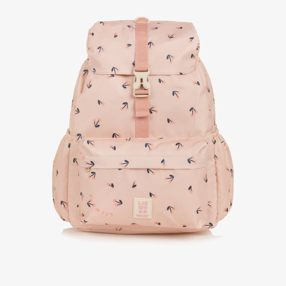 Liewood-Girls Pink Backpack with Cherry Print (36cm) | Childrensalon