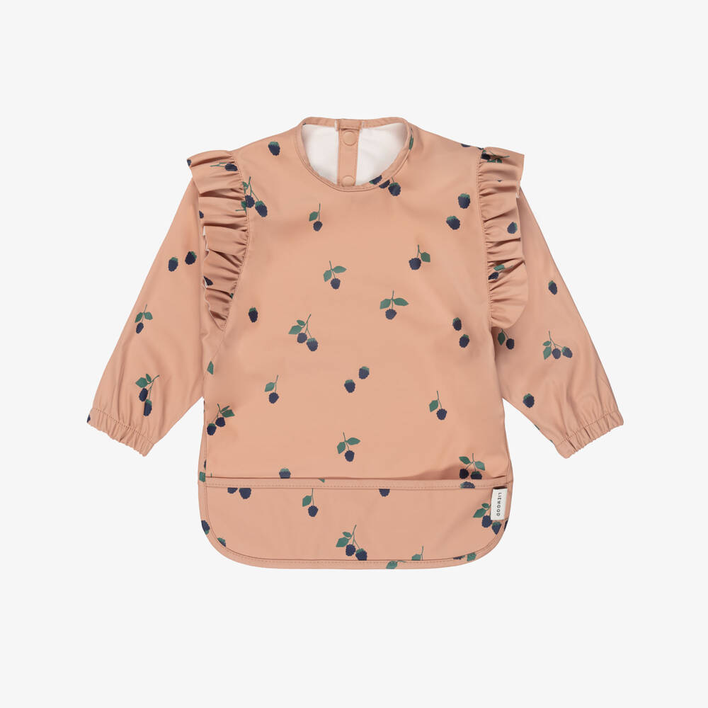 Liewood-Girls Pink Berry Print Apron Bib | Childrensalon