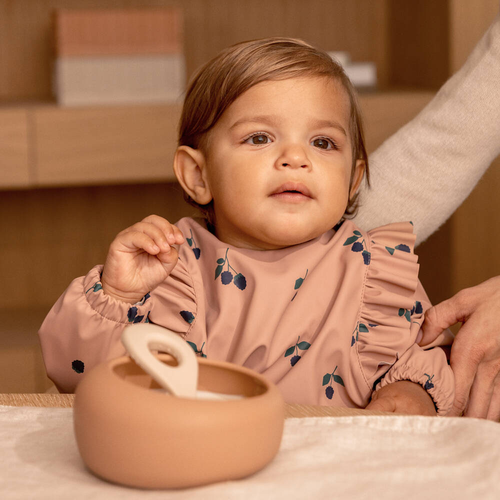 Liewood-Girls Pink Berry Print Apron Bib | Childrensalon