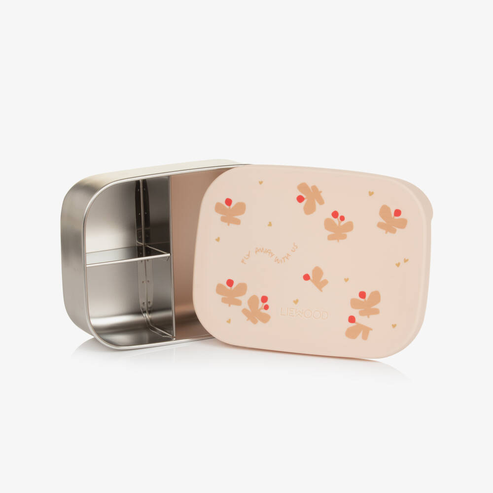 Liewood-Girls Pink Butterfly Motifs Lunch Box (17cm) | Childrensalon