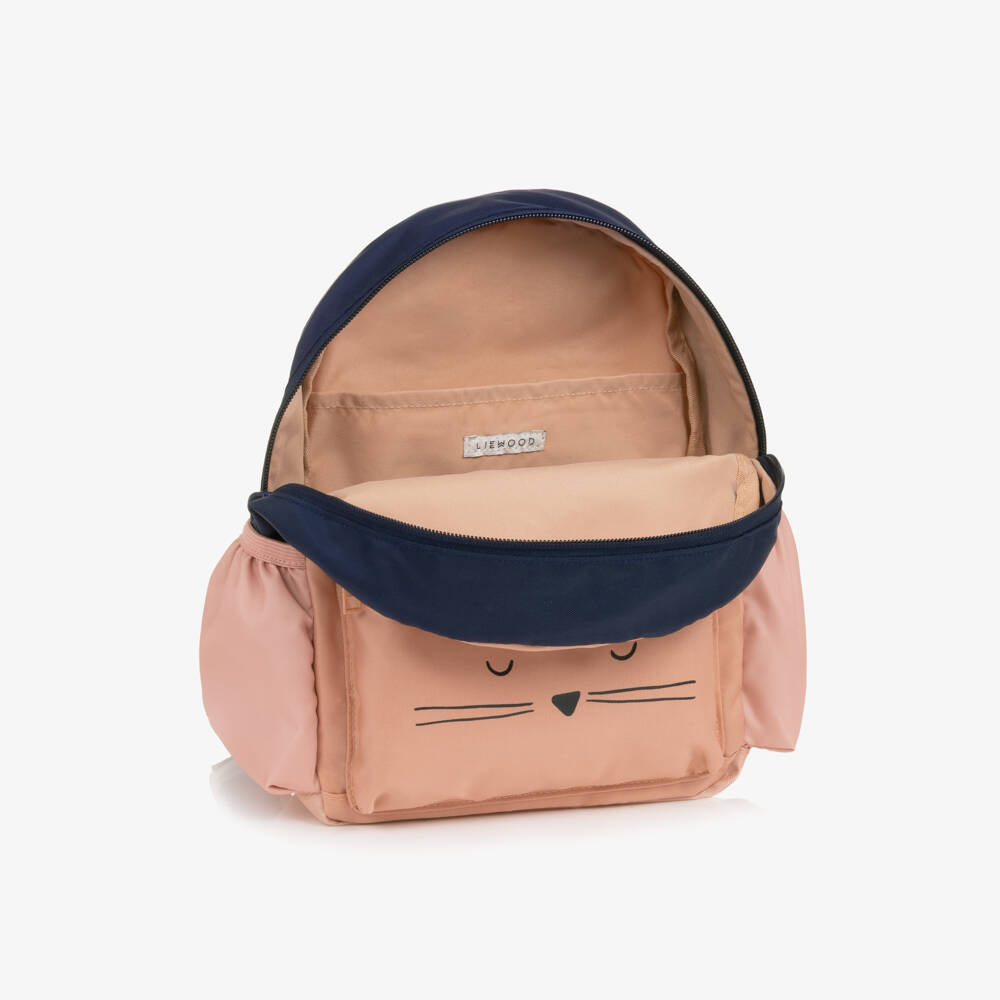 Liewood-Girls Pink Cat Mini Backpack (27cm) | Childrensalon