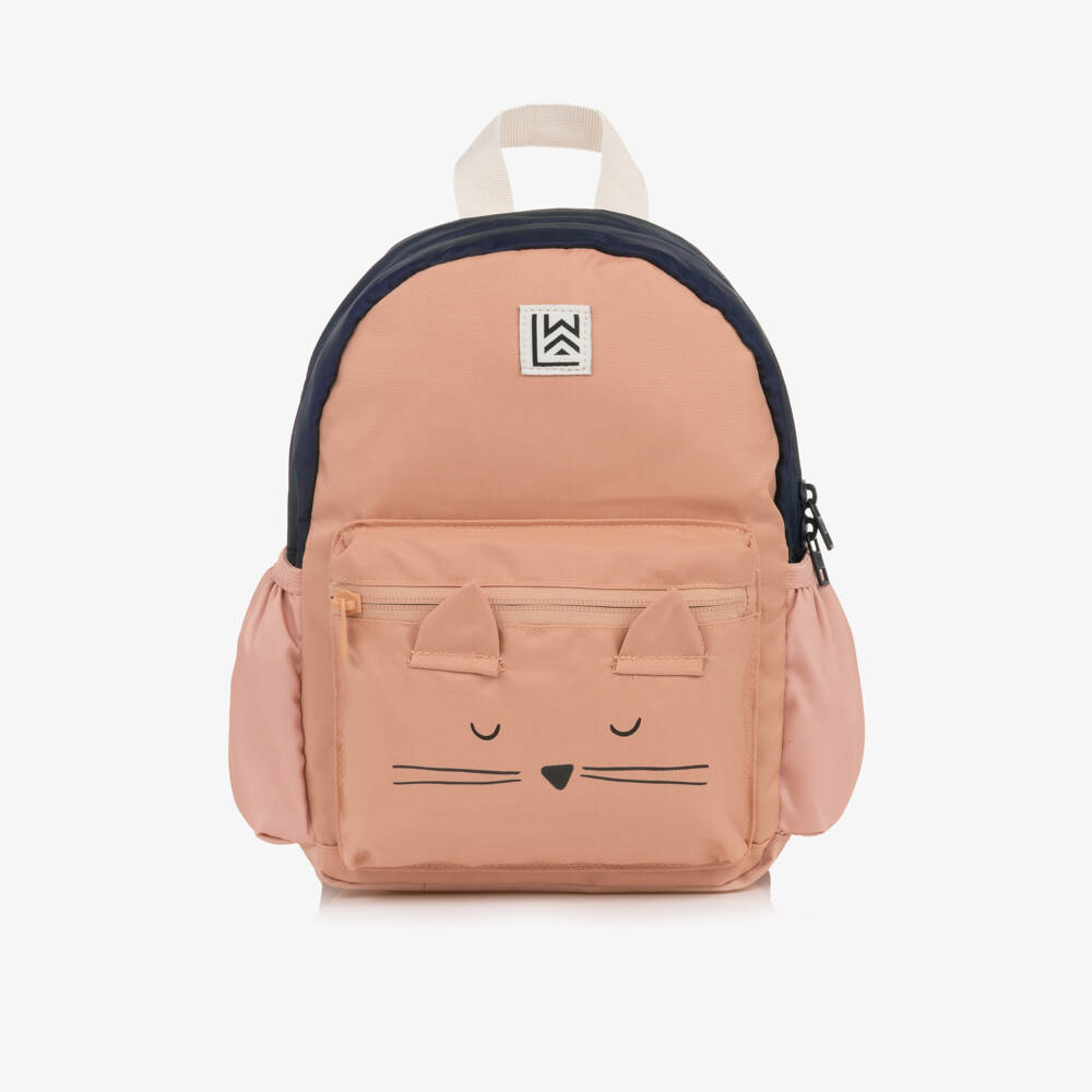 Liewood-Girls Pink Cat Mini Backpack (27cm) | Childrensalon