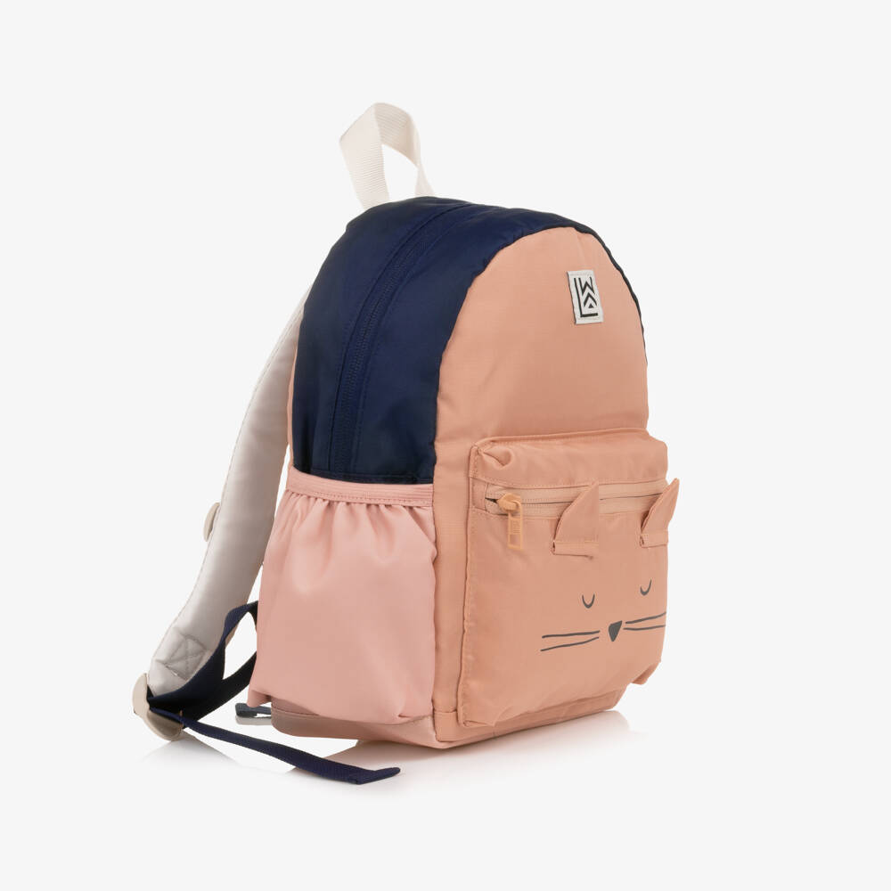 Liewood-Girls Pink Cat Mini Backpack (27cm) | Childrensalon