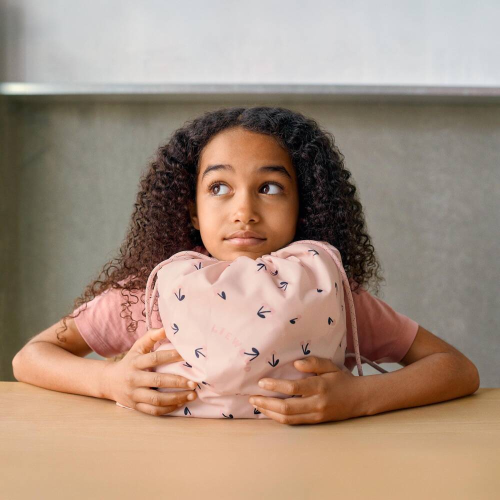 Liewood-Girls Pink Drawstring Backpack with Cherry Print (36cm) | Childrensalon