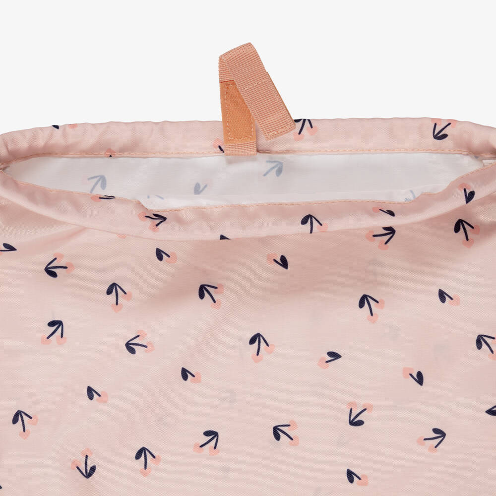 Liewood-Girls Pink Drawstring Backpack with Cherry Print (36cm) | Childrensalon