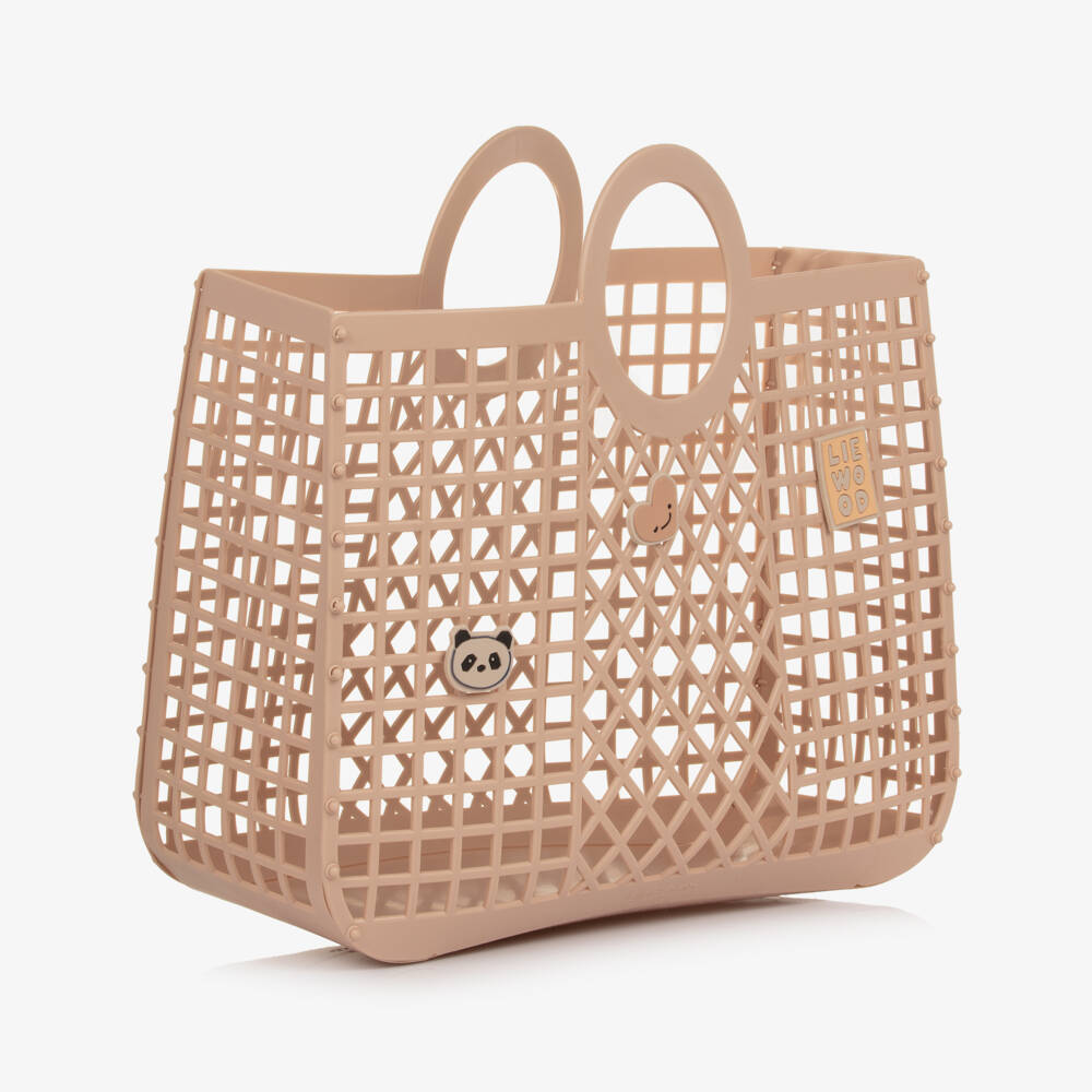 Liewood-Girls Pink Large Basket Bag with Charms (36cm) | Childrensalon