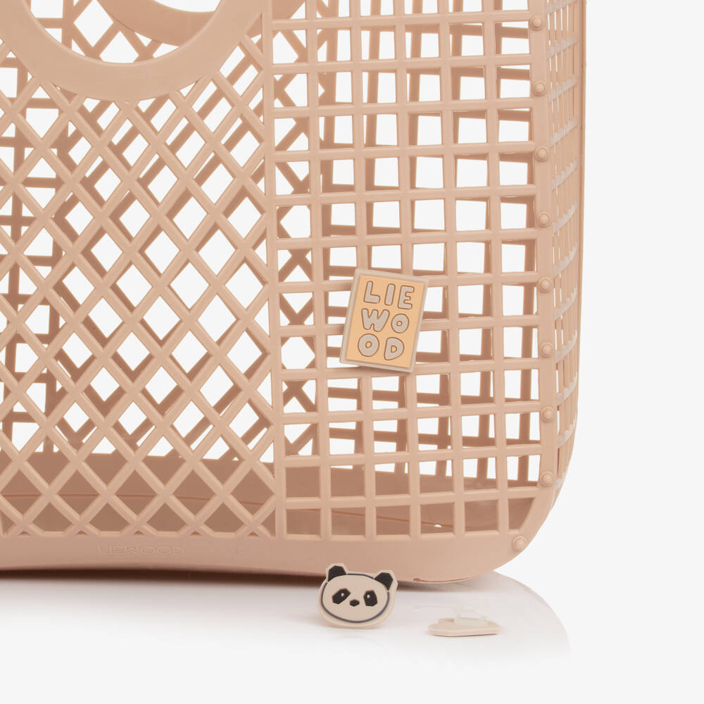 Liewood-Girls Pink Large Basket Bag with Charms (36cm) | Childrensalon