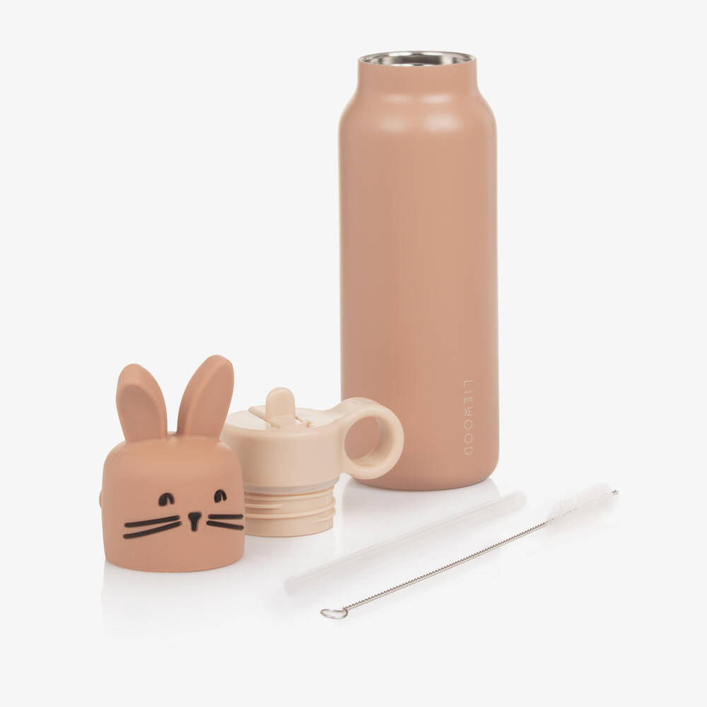 Liewood-Girls Pink Rabbit Water Bottle (20cm) | Childrensalon