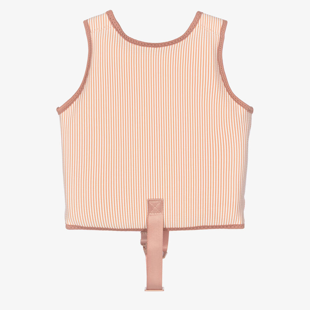 Liewood-Girls Pink Striped Seersucker Float Vest | Childrensalon