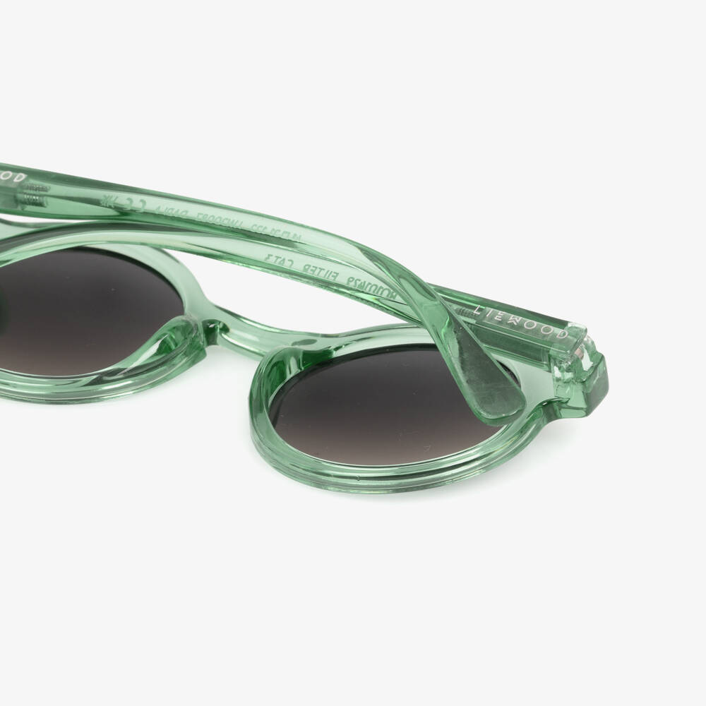 Liewood-Green Transparent Round Sunglasses | Childrensalon