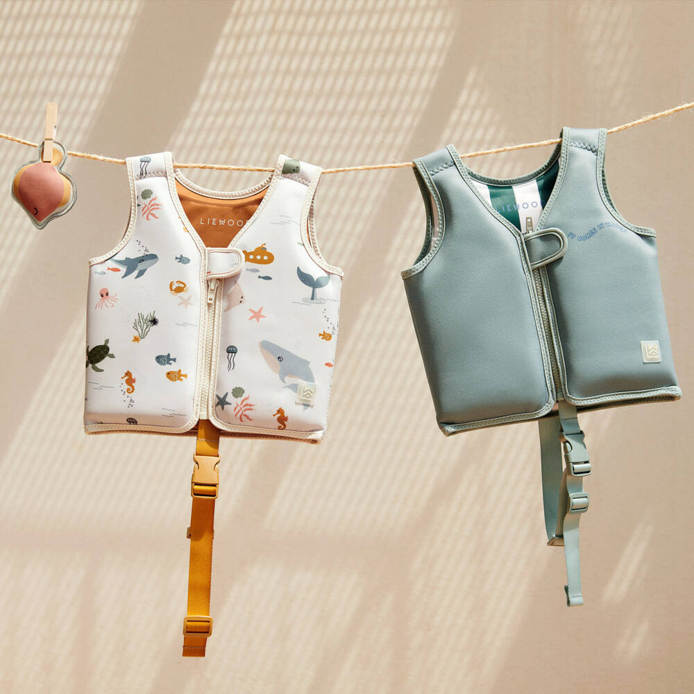 Liewood-Green Whale Swimming Float Vest | Childrensalon