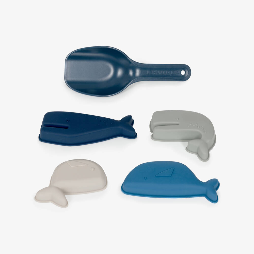 Liewood-Grey & Blue Shark Beach Set (15cm) | Childrensalon