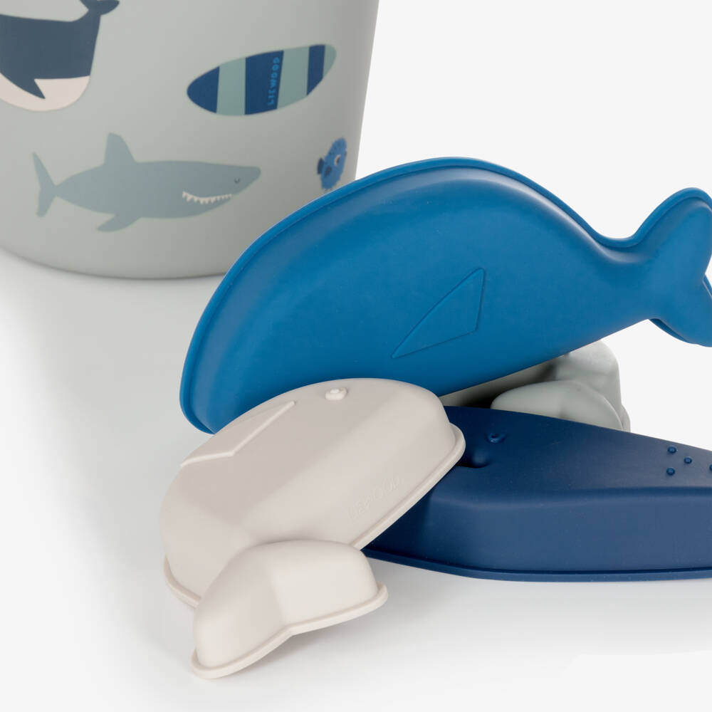 Liewood-Grey & Blue Shark Beach Set (15cm) | Childrensalon
