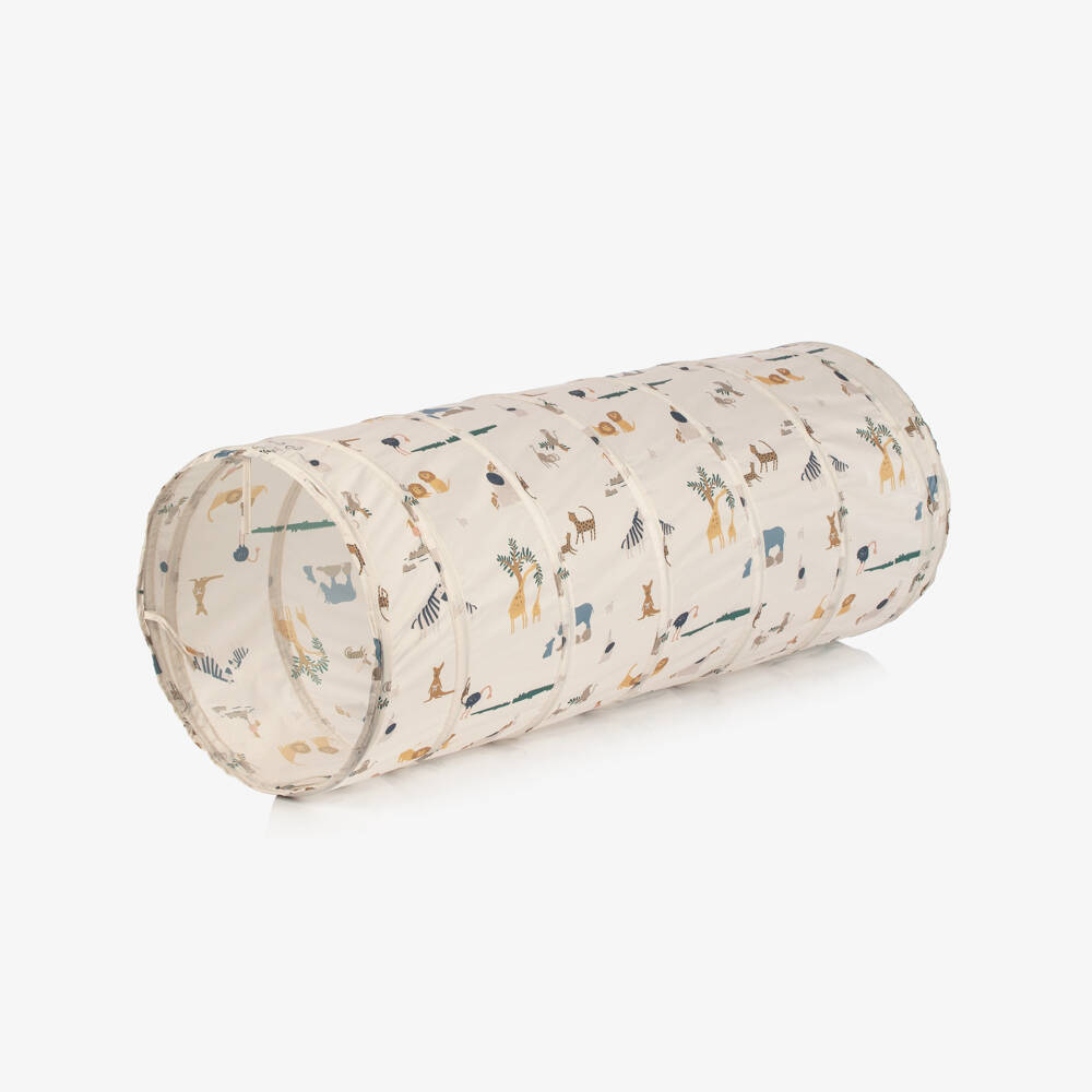 Liewood-Ivory Jungle Animal Pop-Up Playtime Tunnel (120cm) | Childrensalon