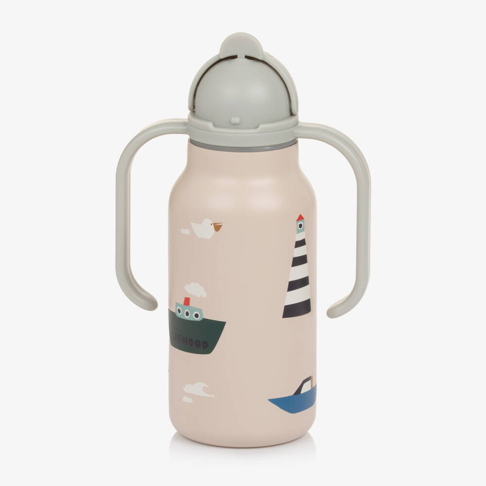 Liewood-Ivory Nautical Print 2-Handle Bottle (18cm) | Childrensalon