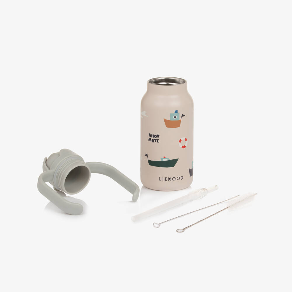 Liewood-Ivory Nautical Print 2-Handle Bottle (18cm) | Childrensalon