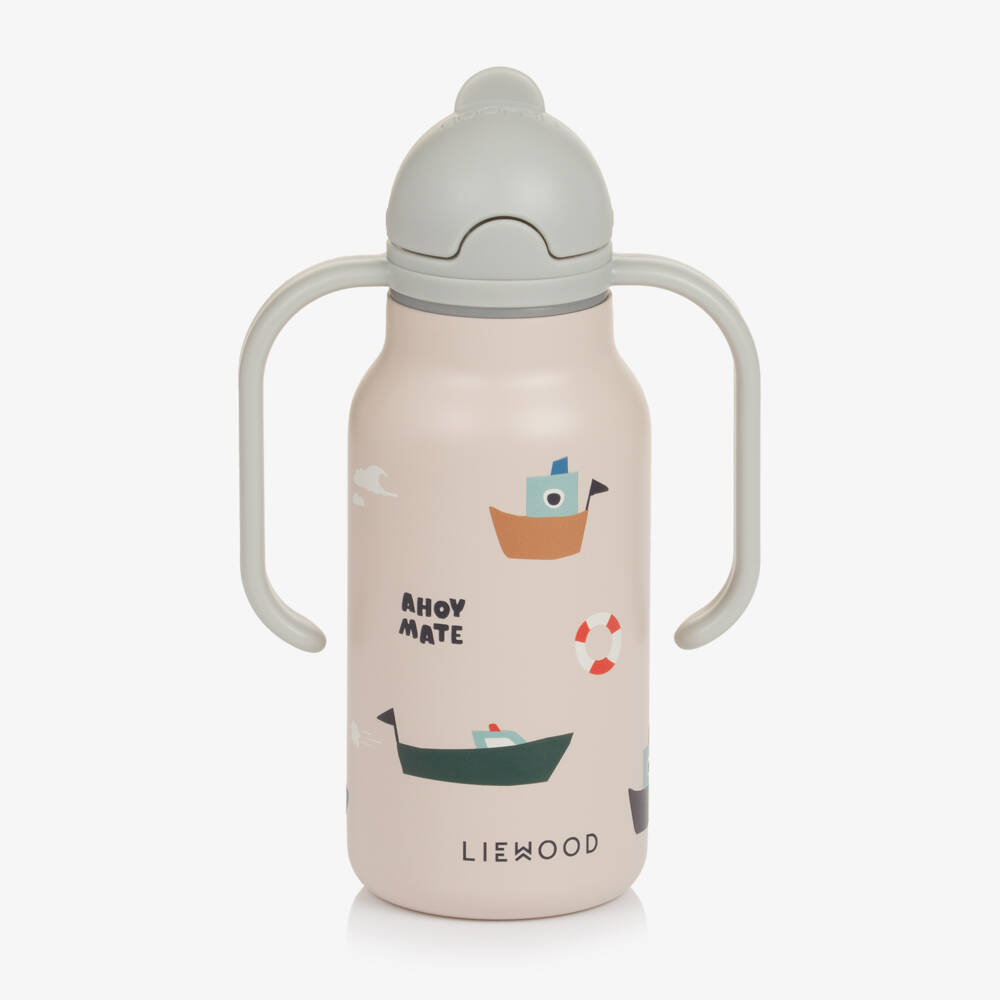 Liewood-Ivory Nautical Print 2-Handle Bottle (18cm) | Childrensalon