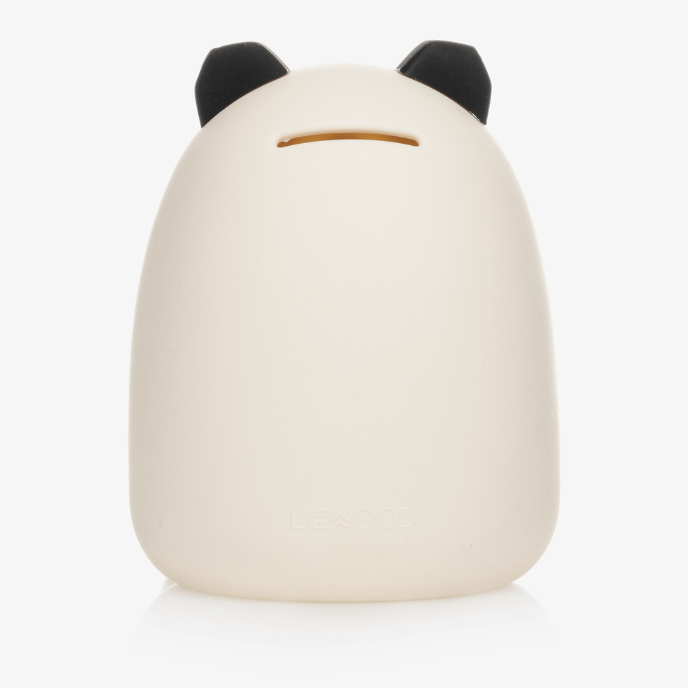 Liewood-صندوق نقود باندا سيليكون لون عاجي للأطفال (14 سم) | Childrensalon