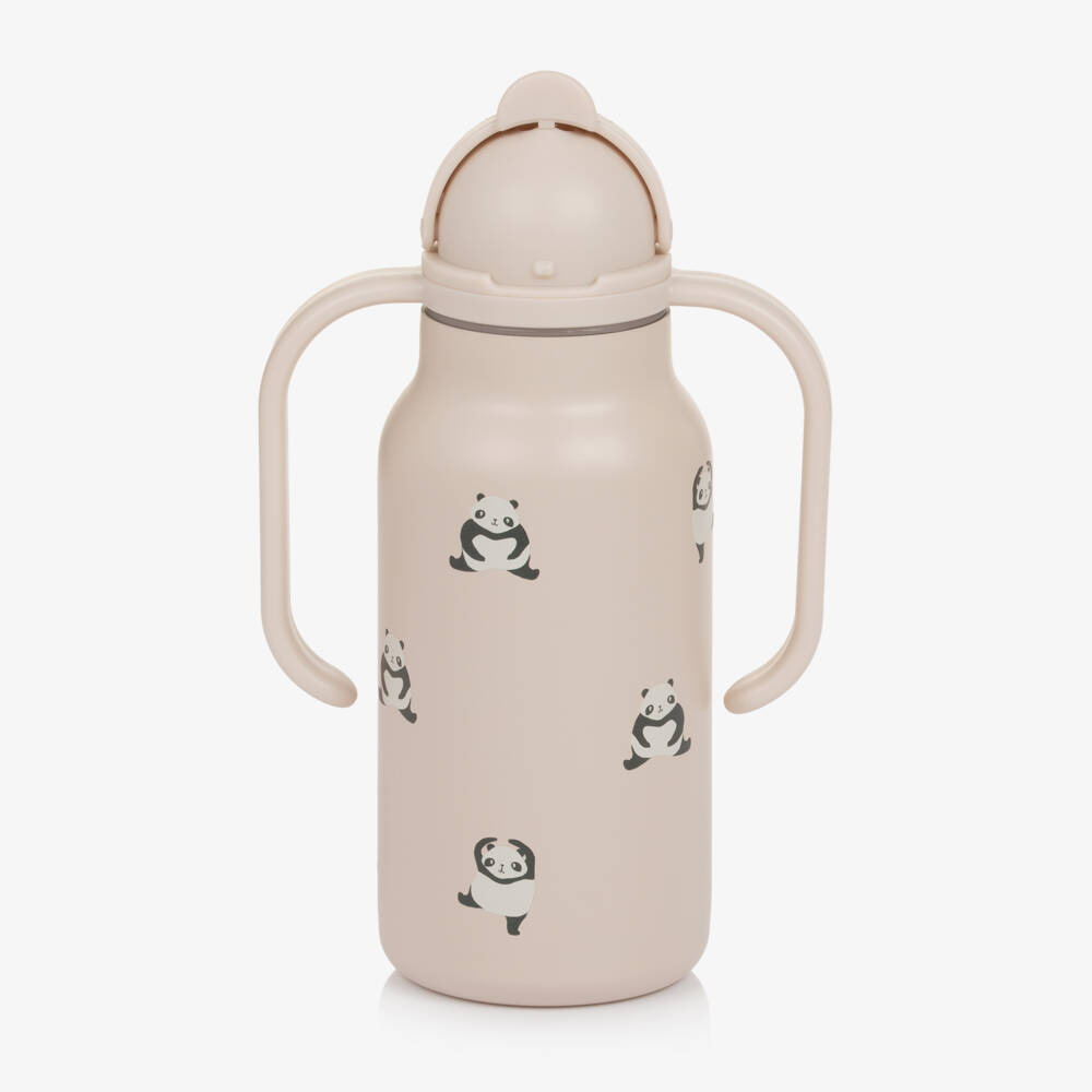 Liewood-Ivory Panda Print 2-Handle Bottle (18cm) | Childrensalon