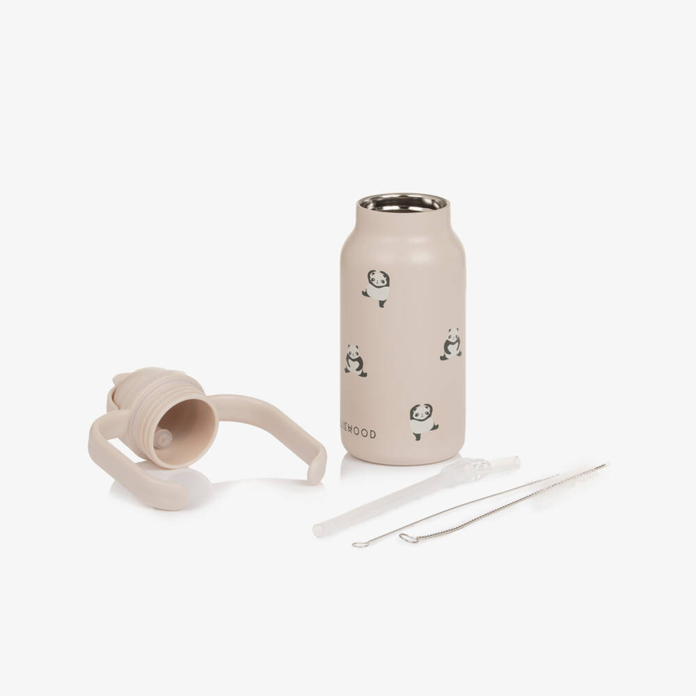 Liewood-Ivory Panda Print 2-Handle Bottle (18cm) | Childrensalon