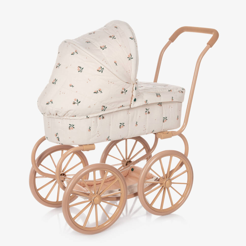 Liewood-Ivory & Peach Pink Doll Pram (74cm) | Childrensalon