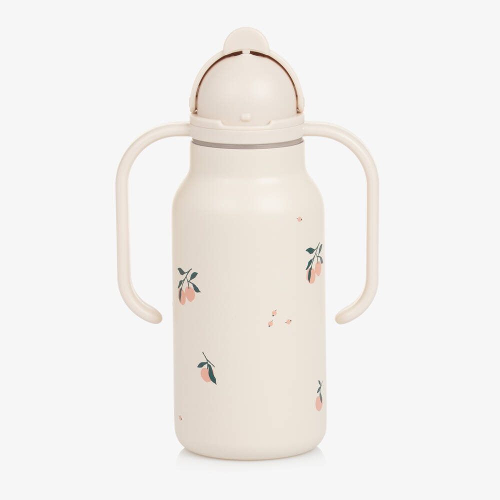 Liewood-زجاجة بمقبضين بطبعة خوخ لون عاجي (250 مل) | Childrensalon