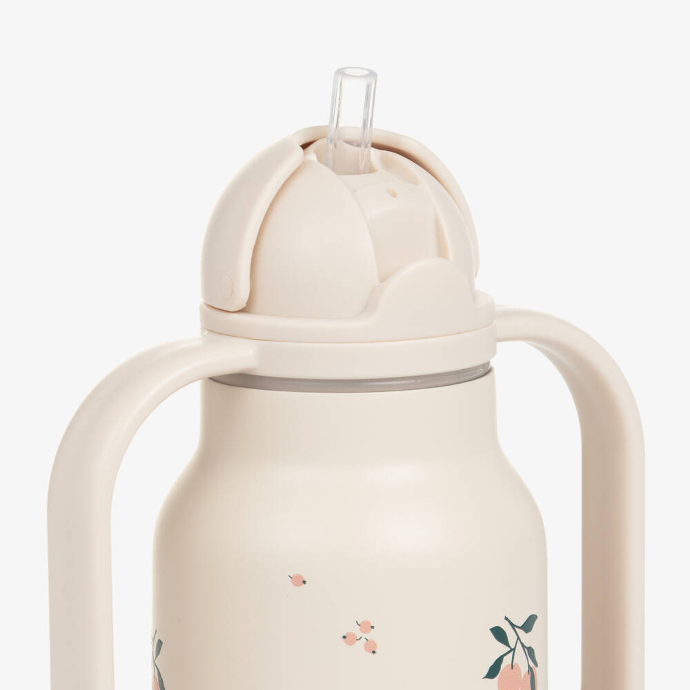 Liewood-زجاجة بمقبضين بطبعة خوخ لون عاجي (250 مل) | Childrensalon