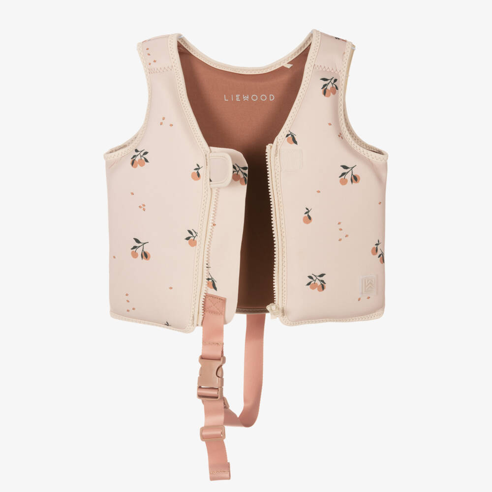 Liewood-سترة سباحة بطبعة خوخ لون عاجي للمولودات | Childrensalon