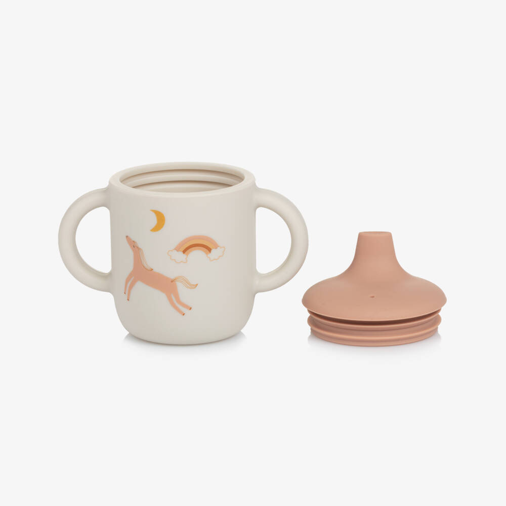 Liewood-Ivory & Pink Dream Sippy Cup (12cm) | Childrensalon