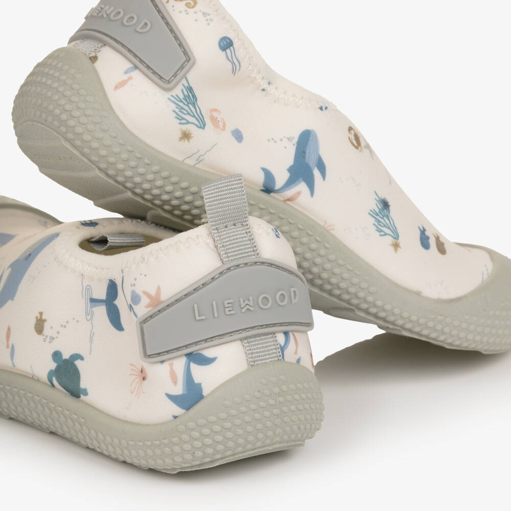Liewood-Ivory Sealife Print Aqua Shoes | Childrensalon