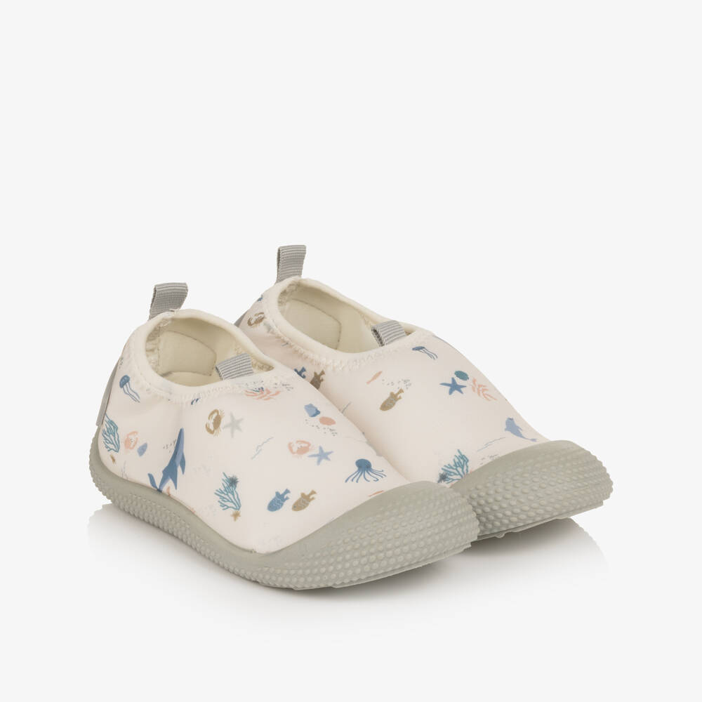 Liewood-Ivory Sealife Print Aqua Shoes | Childrensalon