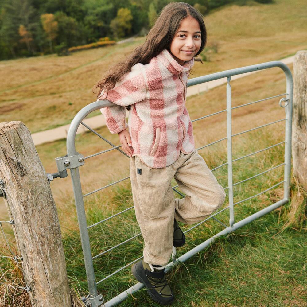 Liewood-Khaki Green & Black Fleece-Lined Snow Boots | Childrensalon