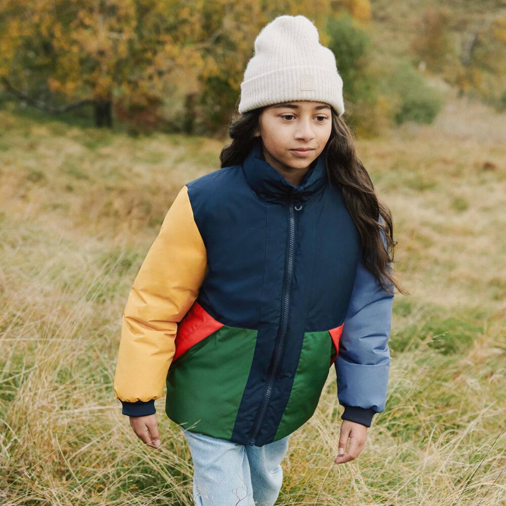 Liewood-Navy Blue Colourblock Water Resistant Puffer Jacket | Childrensalon