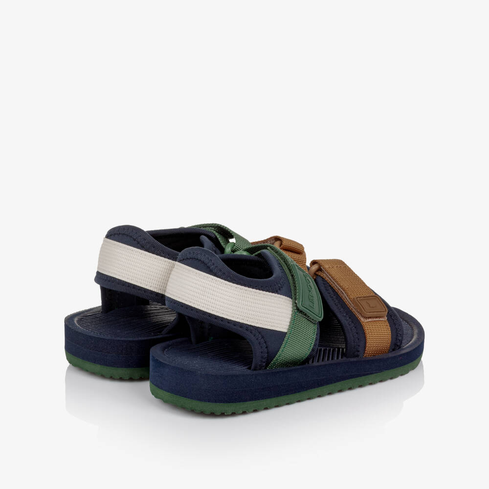 Liewood-Navy Blue Velcro Sandals with Colourblock Straps | Childrensalon
