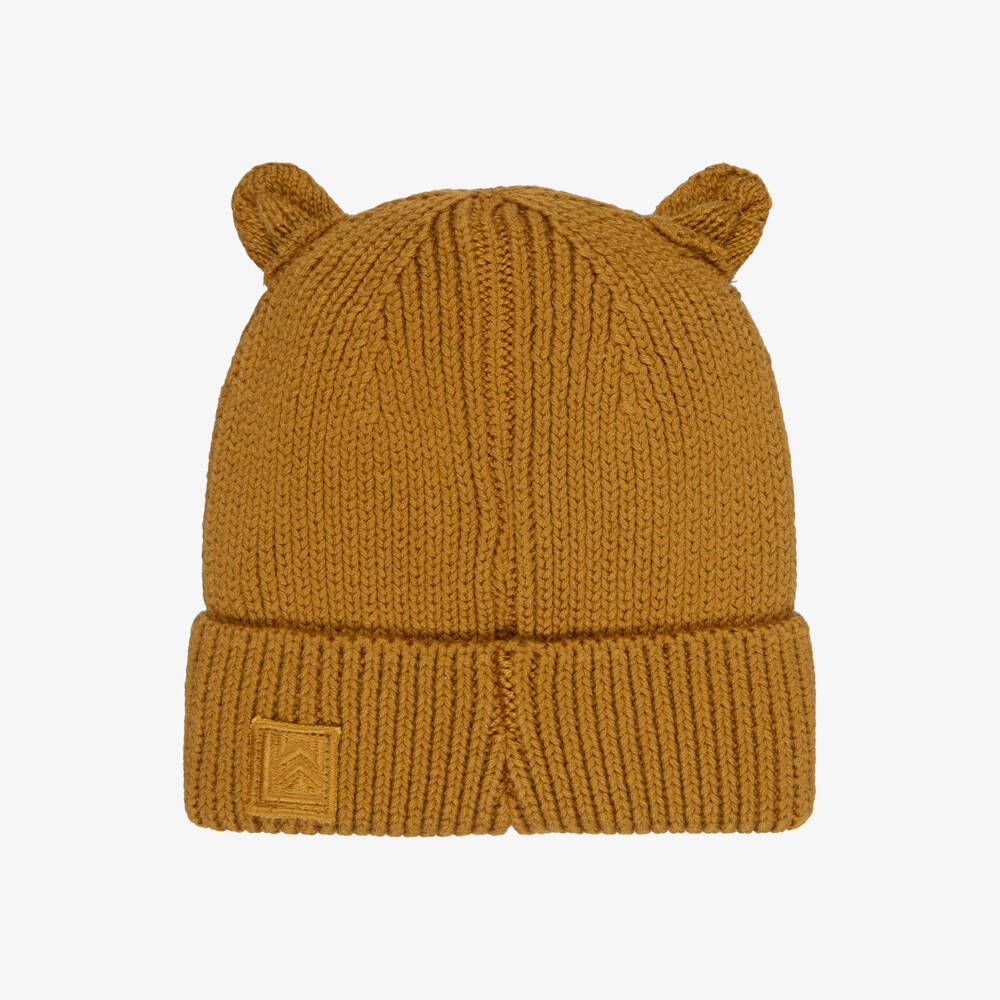 Liewood-Organic Cotton Beanie Hat with Bear Embroidery | Childrensalon