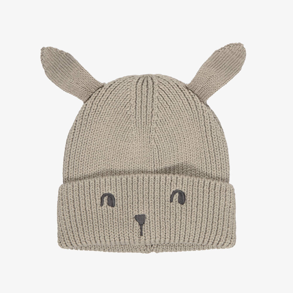 Liewood-Organic Cotton Beanie Hat with Rabbit Embroidery | Childrensalon