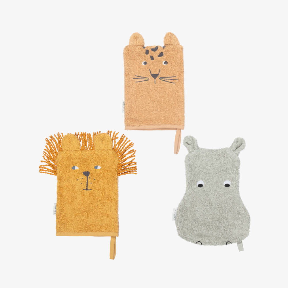 Liewood-قفاز إستحمام قطن تيري عضوي للأطفال (عدد 3) | Childrensalon