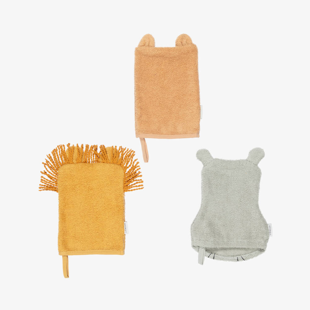 Liewood-قفاز إستحمام قطن تيري عضوي للأطفال (عدد 3) | Childrensalon