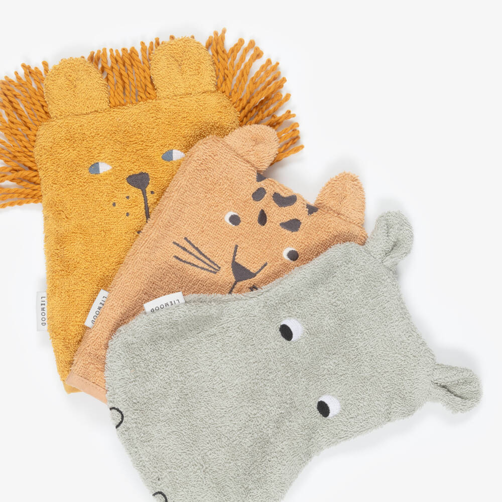 Liewood-قفاز إستحمام قطن تيري عضوي للأطفال (عدد 3) | Childrensalon