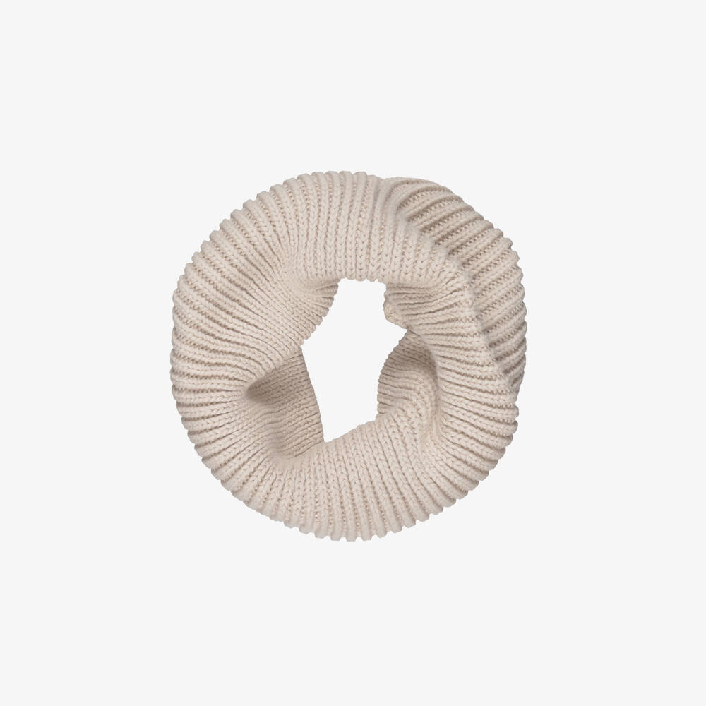 Liewood-Pale Beige Organic Cotton Ribbed Knit Snood | Childrensalon